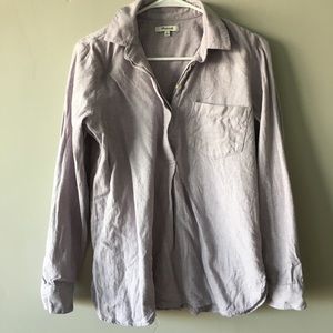 lavender madewell shirt with back button details